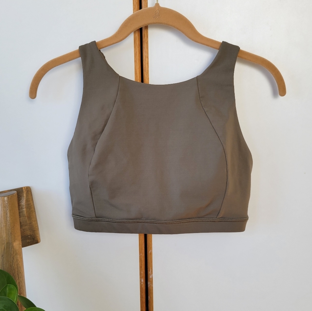 NWOT Lululemon Free To Be Serene High Neck Bra 10 Sage